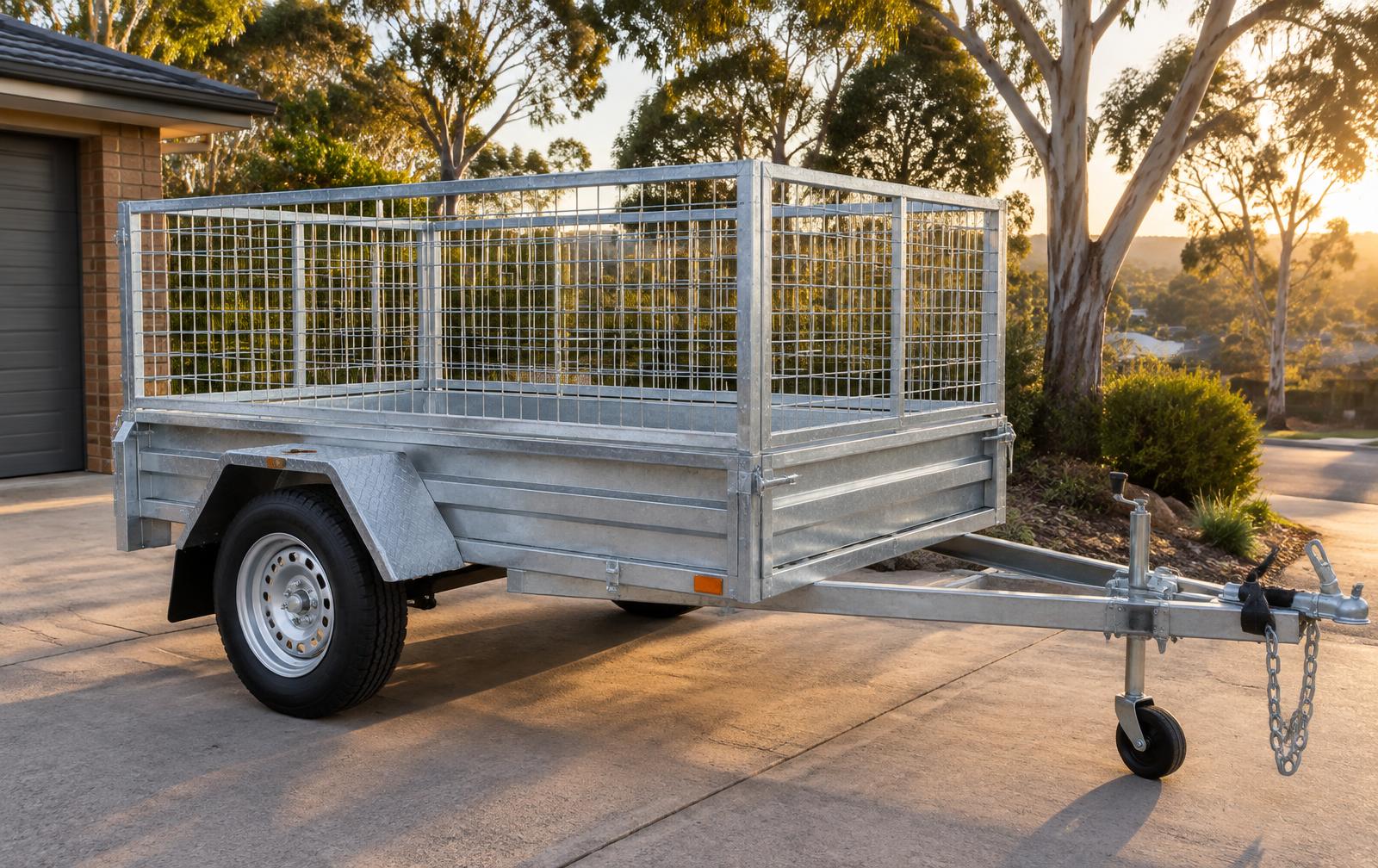 6x4 caged box trailer ready for hire in Melbourne